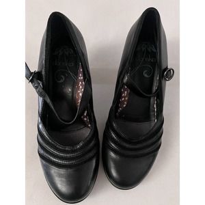 Dansko Womens Becky Black Mary Jane Shoes Adjust Strap Heel Size 40 / 9.5-10 US